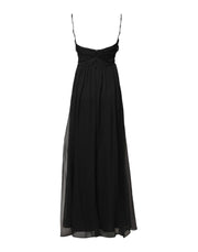 Marciano by Guess Black Tulle Pearl Sleeveless Long Gown Dress