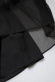 Marciano by Guess Black Tulle Pearl Sleeveless Long Gown Dress