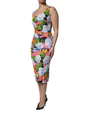 Dolce & Gabbana Multicolor Floral Sleeveless Sheath Dress