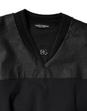 Dolce & Gabbana Black Cotton Short Sleeves V-neck T-shirt