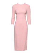Dolce & Gabbana Pink Viscose 3/4 Sleeves Sheath Midi Dress