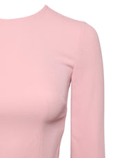 Dolce & Gabbana Pink Viscose 3/4 Sleeves Sheath Midi Dress