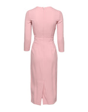 Dolce & Gabbana Pink Viscose 3/4 Sleeves Sheath Midi Dress