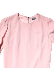 Dolce & Gabbana Pink Viscose 3/4 Sleeves Sheath Midi Dress