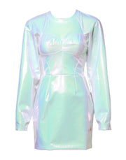 Dolce & Gabbana White Long Sleeves Bodycon Sheath Mini Dress