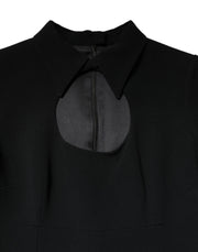 Dolce & Gabbana Black Long Sleeves Bodycon Sheath Midi Dress