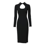 Dolce & Gabbana Black Long Sleeves Bodycon Sheath Midi Dress