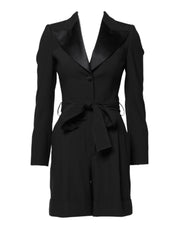 Dolce & Gabbana Black Wool Jumpsuit Dress Women Coat Jacket