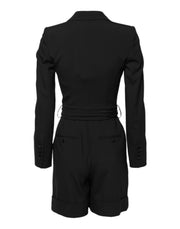 Dolce & Gabbana Black Wool Jumpsuit Dress Women Coat Jacket