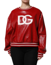 Dolce & Gabbana Red Wool DGLogo Embroidery Pullover Sweater