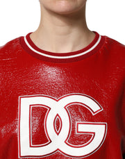 Dolce & Gabbana Red Wool DGLogo Embroidery Pullover Sweater