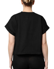 Dolce & Gabbana Black Cotton Printed Short Sleeves T-shirt