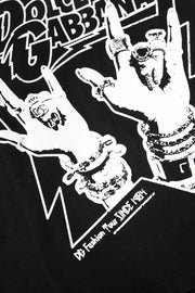 Dolce & Gabbana Black Cotton Printed Short Sleeves T-shirt