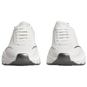 Dolce & Gabbana White Silver DAYMASTER Leather Sneakers Shoes