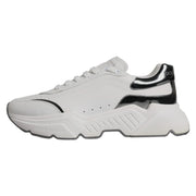 Dolce & Gabbana White Silver DAYMASTER Leather Sneakers Shoes