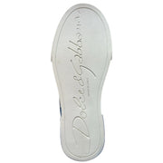 Dolce & Gabbana White Blue Logo Portofino Sneakers Shoes