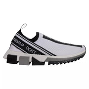 Dolce & Gabbana White Black Slip On Sorrento Sneakers Shoes
