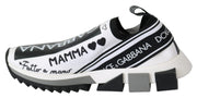 Dolce & Gabbana White Black Slip On Sorrento Sneakers