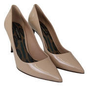 Dolce & Gabbana Beige Patent Leather Stiletto Heel Pumps