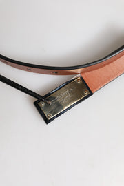 Dolce & Gabbana Brown Leather Gold Rectangle Buckle Belt