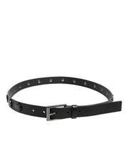 Dolce & Gabbana Black Luxury Leather DG Studs Buckle Belt
