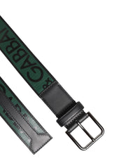 Dolce & Gabbana Green Black Polyester DG Logo Buckle Belt