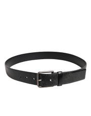 Dolce & Gabbana Black Classic Leather Metal Buckle Belt