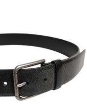 Dolce & Gabbana Black Classic Leather Metal Buckle Belt