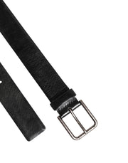 Dolce & Gabbana Black Classic Leather Metal Buckle Belt
