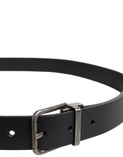 Dolce & Gabbana Black Classic Leather Metal Buckle Belt