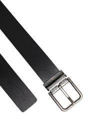 Dolce & Gabbana Black Classic Leather Metal Buckle Belt