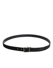 Dolce & Gabbana Black Calf Leather Classic Metal Buckle Belt