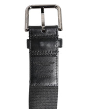 Dolce & Gabbana Black White DG Logo Brass Metal Buckle Belt