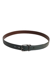 Dolce & Gabbana Green Classic Leather Metal Buckle Belt