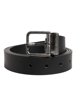 Dolce & Gabbana Black Classic Leather Metal Buckle Belt