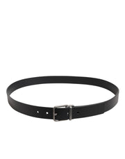 Dolce & Gabbana Black Classic Leather Metal Buckle Belt
