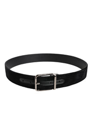 Dolce & Gabbana Black Cotton Silver Metal Buckle Belt