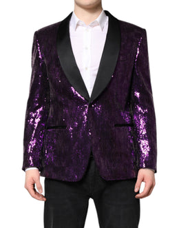 Dolce & Gabbana Purple SICILIA Sequin Embellish Coat Jacket