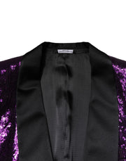 Dolce & Gabbana Purple SICILIA Sequin Embellish Coat Jacket