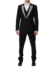 Dolce & Gabbana Black MARTINI Crystal Embellished 3 Pc Suit