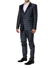 Dolce & Gabbana Blue MARTINI Star Jacquard 3 Piece Suit