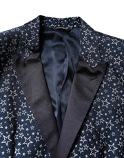 Dolce & Gabbana Blue MARTINI Star Jacquard 3 Piece Suit