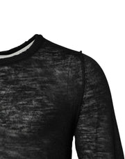 Dolce & Gabbana Black Polyester Crew Neck Pullover Sweater