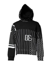 Dolce & Gabbana Black White Stripe Hooded Sweatshirt Sweater
