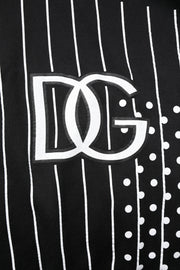 Dolce & Gabbana Black White Stripe Hooded Sweatshirt Sweater