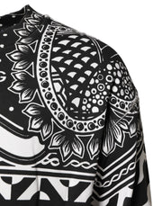 Dolce & Gabbana Black White Bandana Cotton Men Sweatshirt Sweater
