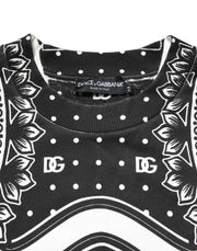 Dolce & Gabbana Black White Bandana Cotton Men Sweatshirt Sweater