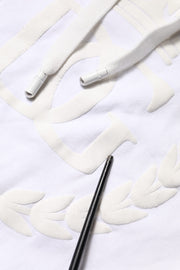 Dolce & Gabbana White Embossed Logo Hooded Sweatshirt Sweater