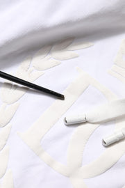 Dolce & Gabbana White Embossed Logo Hooded Sweatshirt Sweater