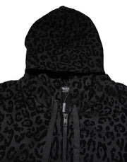 Dolce & Gabbana Black Leopard Full Zip Hooded Sweatshirt Sweater
